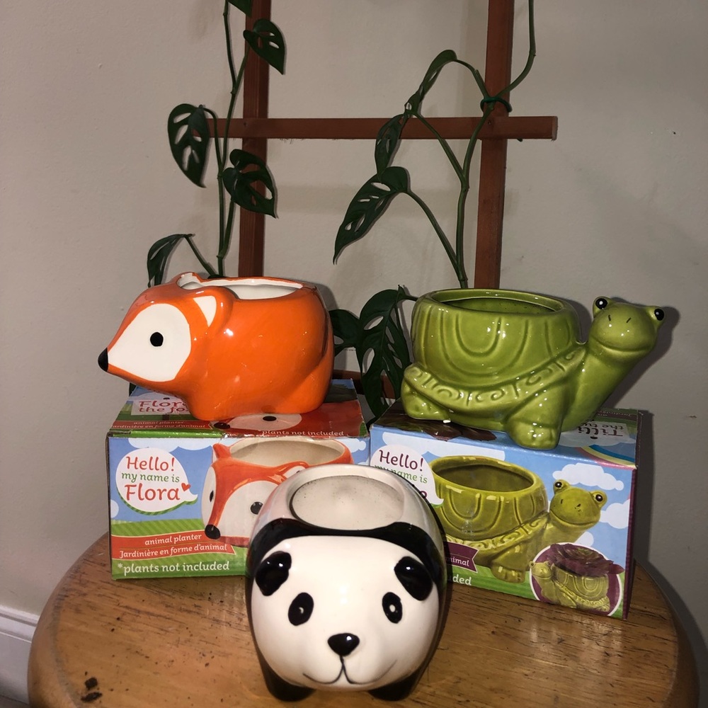 3 plant pot bundle (animals).